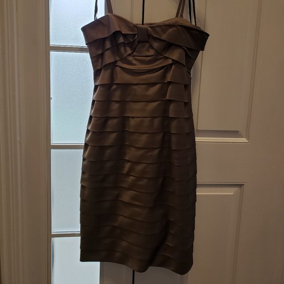 Calvin Klein Taupe Strapless Dress - Size 6 - Picture 1 of 9